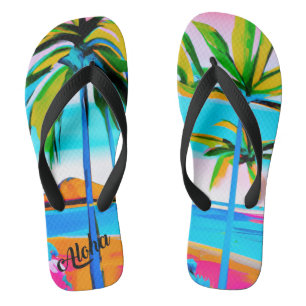 Impressão de Aloha - chinelos