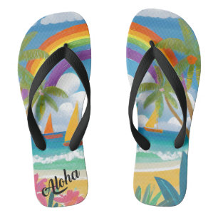 Impressão de Aloha - chinelos