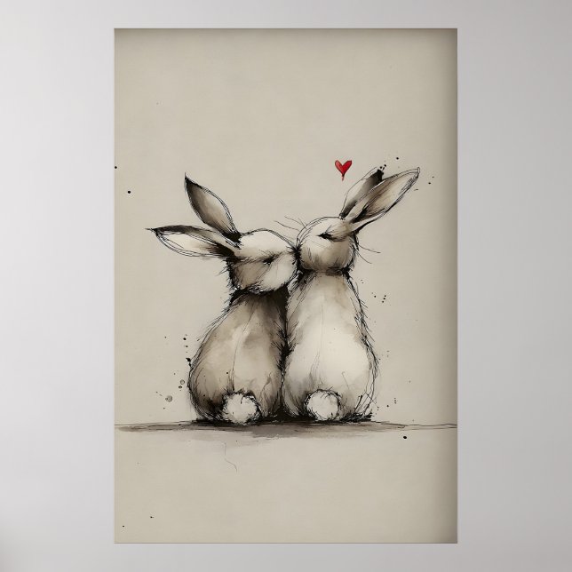 Impressão de Amor de Coelho, Impressão de Arte de  (Frente)