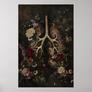 Impressão de Anatomia dos Pulmões Florais, Médico 