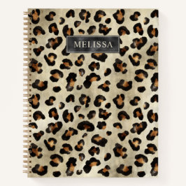 Impressão de Animal Leopardo Com Folha Preta Falsa