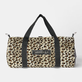 Impressão de Animal Leopardo Com Folha Preta Falsa