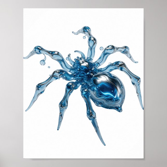 Impressão de ARANHA DE ÁGUA Prata Edgy (Frente)