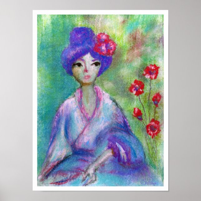 impressão de Arquivamento "Geisha Bonito" com Bord (Frente)