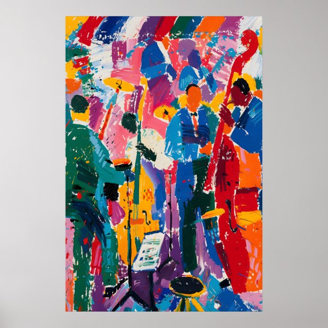 Impressão de Arte Abstrata de Jazz Inspirada em Ma (Frente)