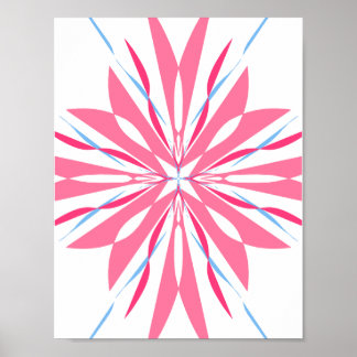 Impressão de Arte Abstrata de Mandala Floral Rosa 