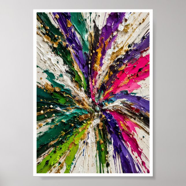 Impressão de Arte Abstrata Explosão Estelar Esmera (Frente)