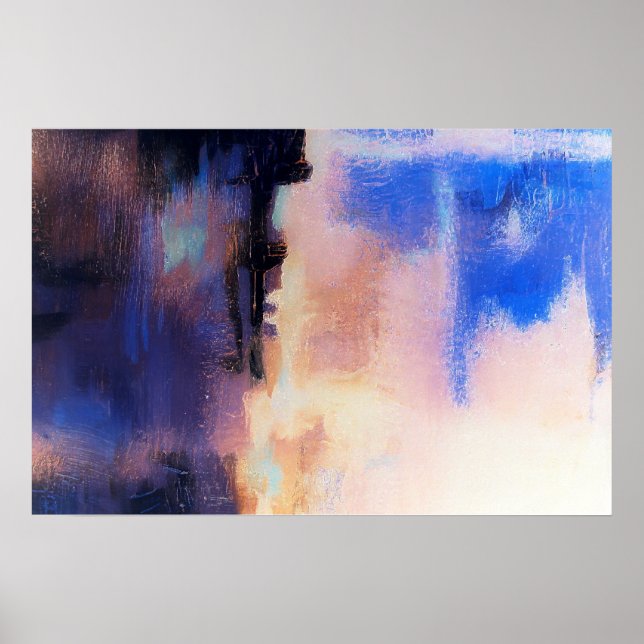 Impressão de Arte Abstrata Moderna Roxa Azul: Cart (Frente)