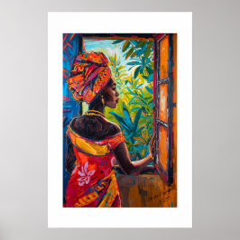 Impressão de Arte Abstrata Vibrante Africana