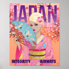 Impressão de arte alegre no Japão