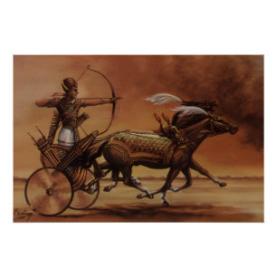 Impressão de Arte Antiga do Arqueiro de Carroça Eg