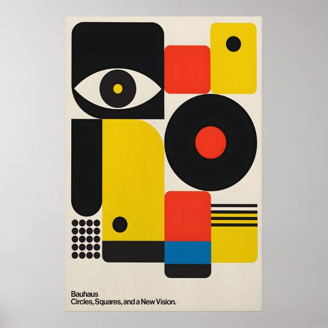 Impressão de Arte Bauhaus Geométrica Moderna de Me (Frente)