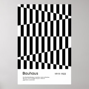 Impressão de Arte Bauhaus Preto Branco em Xadrez