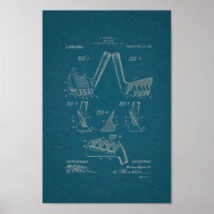 impressão de Arte Blueprint do Clube Vintage Golf 