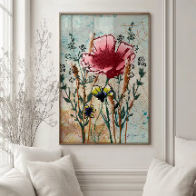 Impressão de Arte Botânica de Flor Silvestre