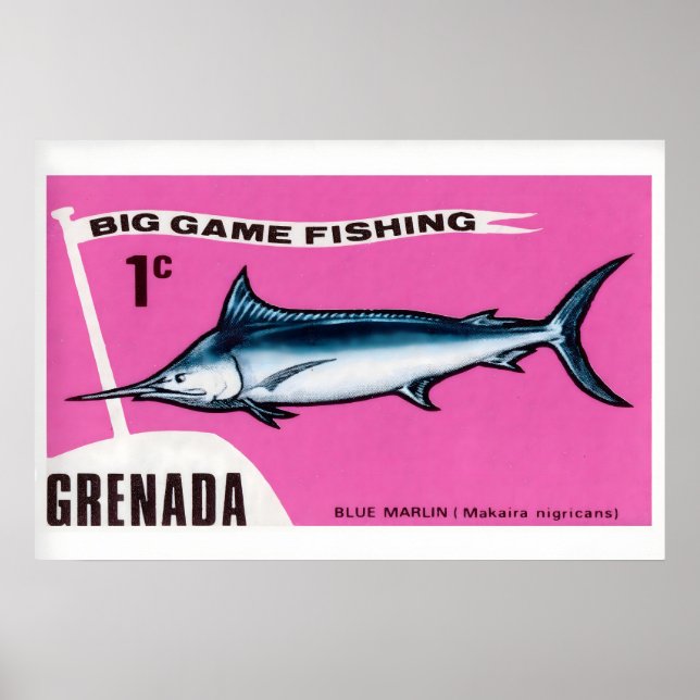 Impressão de Arte Caixa de Fósforos Blue Marlin, G (Frente)