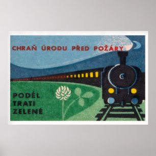 Impressão de Arte Caixa de Fósforos de Locomotiva