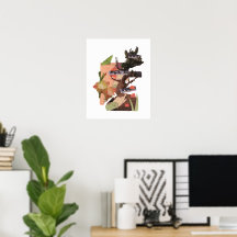 Impressão de Arte Colagem da Árvore do Conheciment