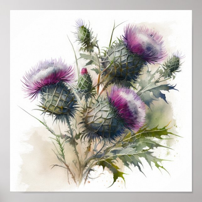 Impressão de Arte com Flor Roxo (Frente)