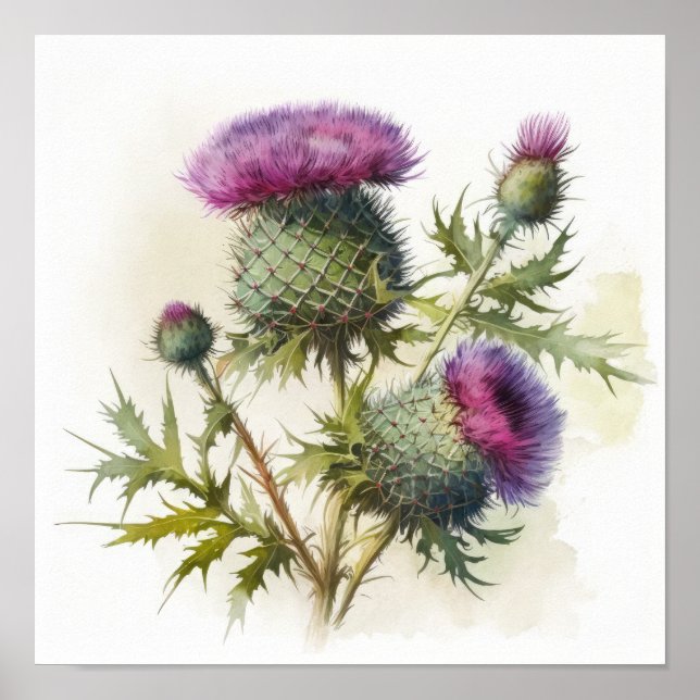 Impressão de Arte com Flor Roxo (Frente)