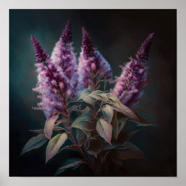 Impressão de Arte com Flor Roxo Astilbe