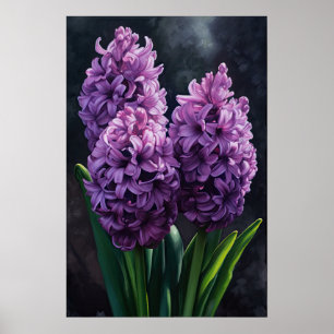 Impressão de Arte com Flor Roxo Hyacinth