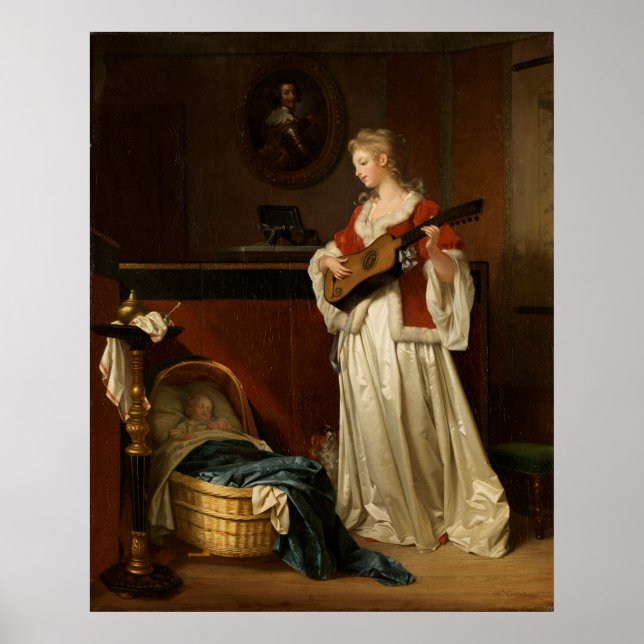 Impressão de Arte Criança Adormecida de Fragonard  (Frente)