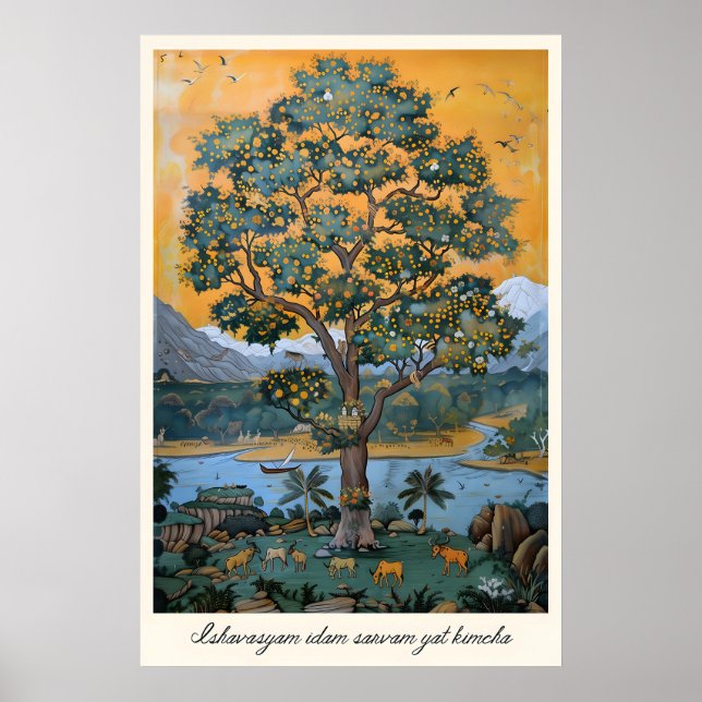 Impressão de Arte da Árvore da Vida Pichwai Espiri (Frente)