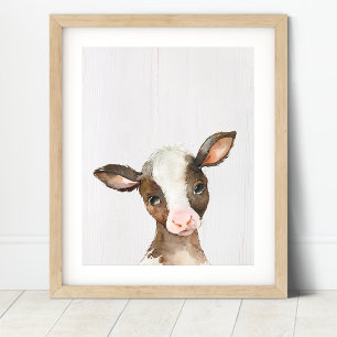 Impressão de Arte da Fazenda Brown Cow