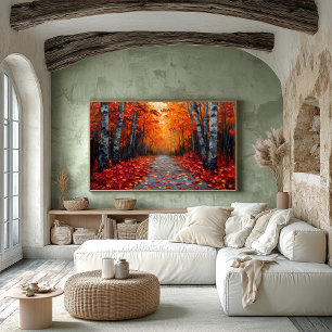 Impressão de Arte da Floresta de Outono Texturizad