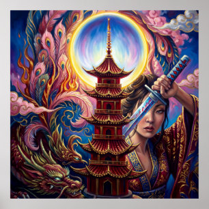 Impressão de Arte da Pagode Mística – Parede Espir