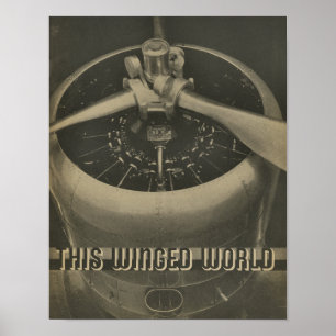 impressão de Arte da Revista de Motor de Avião de