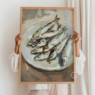 Impressão de Arte da Sardinha, Decoração de Parede