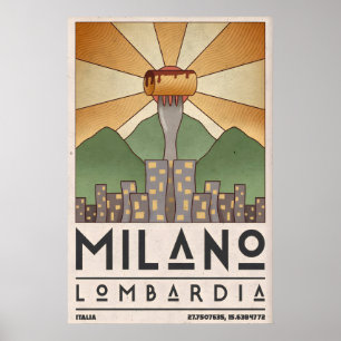Impressão de Arte da Silhueta de Lombardia - Paisa