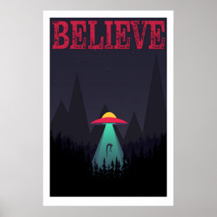 Impressão de Arte de Abdução na Floresta Cartaz de