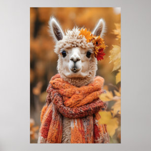 Impressão de Arte de Alpaca de Outono, Floresta de