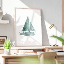 Impressão de Arte de Aquarela Mínima