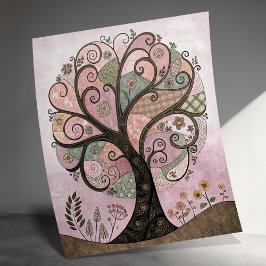 Impressão de Arte de Árvore Whimsical, Poster de N