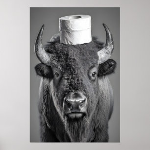 Impressão de Arte de Banheiro de Bisonho Engraçado