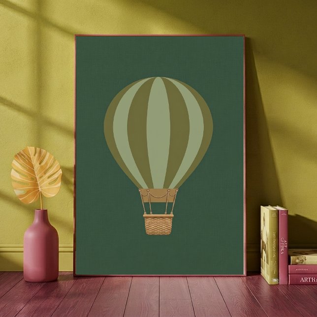 Impressão de Arte de Berçário Verde Balão de Ar Qu (Criador carregado)