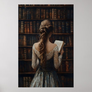 Impressão de Arte de Biblioteca Vintage, Presente 