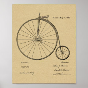 Impressão De Arte De Bicicleta De Alta Roda De 18