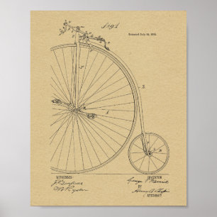 Impressão De Arte De Bicicleta De Alta Roda De 18