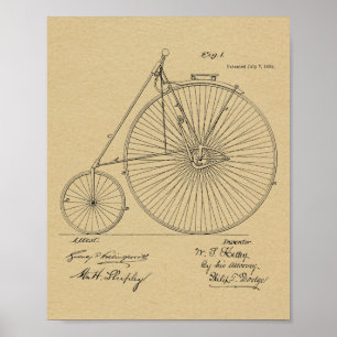 Impressão De Arte De Bicicleta De Alta Roda De 18