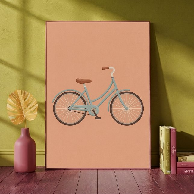 Impressão de Arte de Bicicleta Vintage Pastel Rosa (Criador carregado)