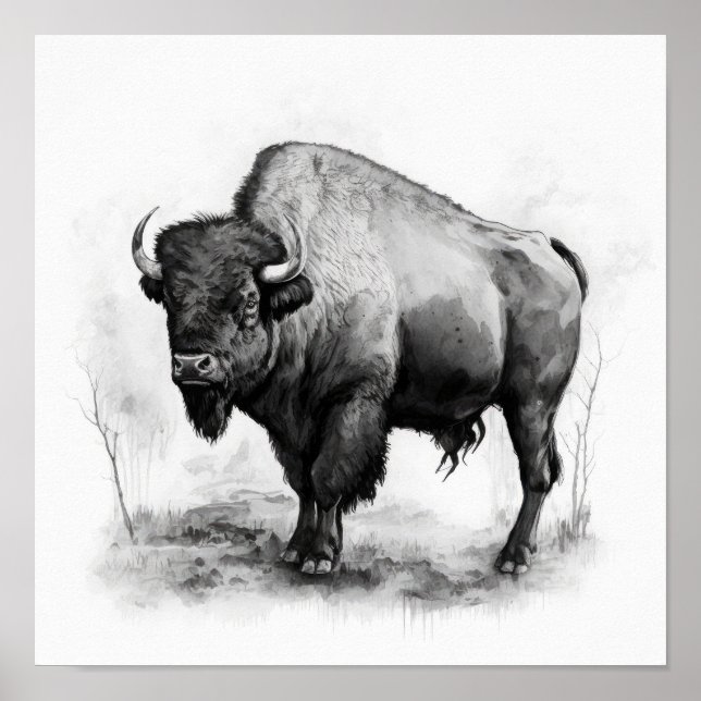 Impressão de Arte de Buffalo Ocidental (Frente)