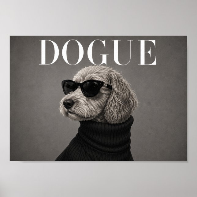 Impressão de Arte de Cachorro da Moda Cockapoo Chi (Frente)