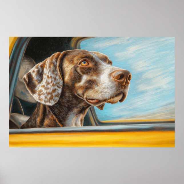 Impressão de Arte de Cachorro Manchado em Aventura (Frente)