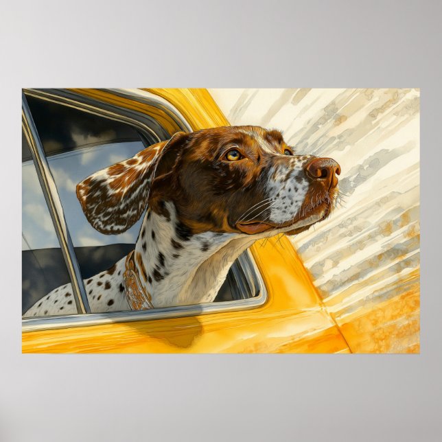 Impressão de Arte de Cachorro Manchado em Passeio  (Frente)