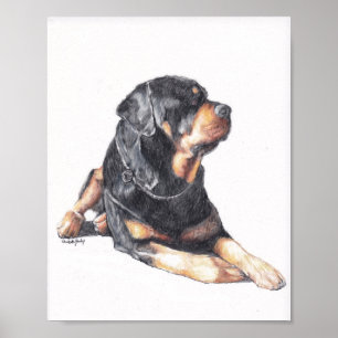 Impressão de Arte de Cachorro Rottweiler